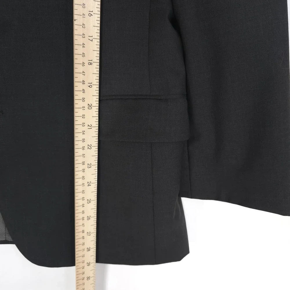 HUGO BOSS Mens Sport Coat Blazer 38S 100% Virgin Wool Business Charcoal Gray
